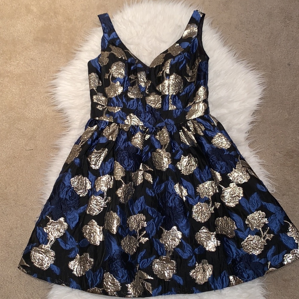 Blue and silver roses dress size 7/8